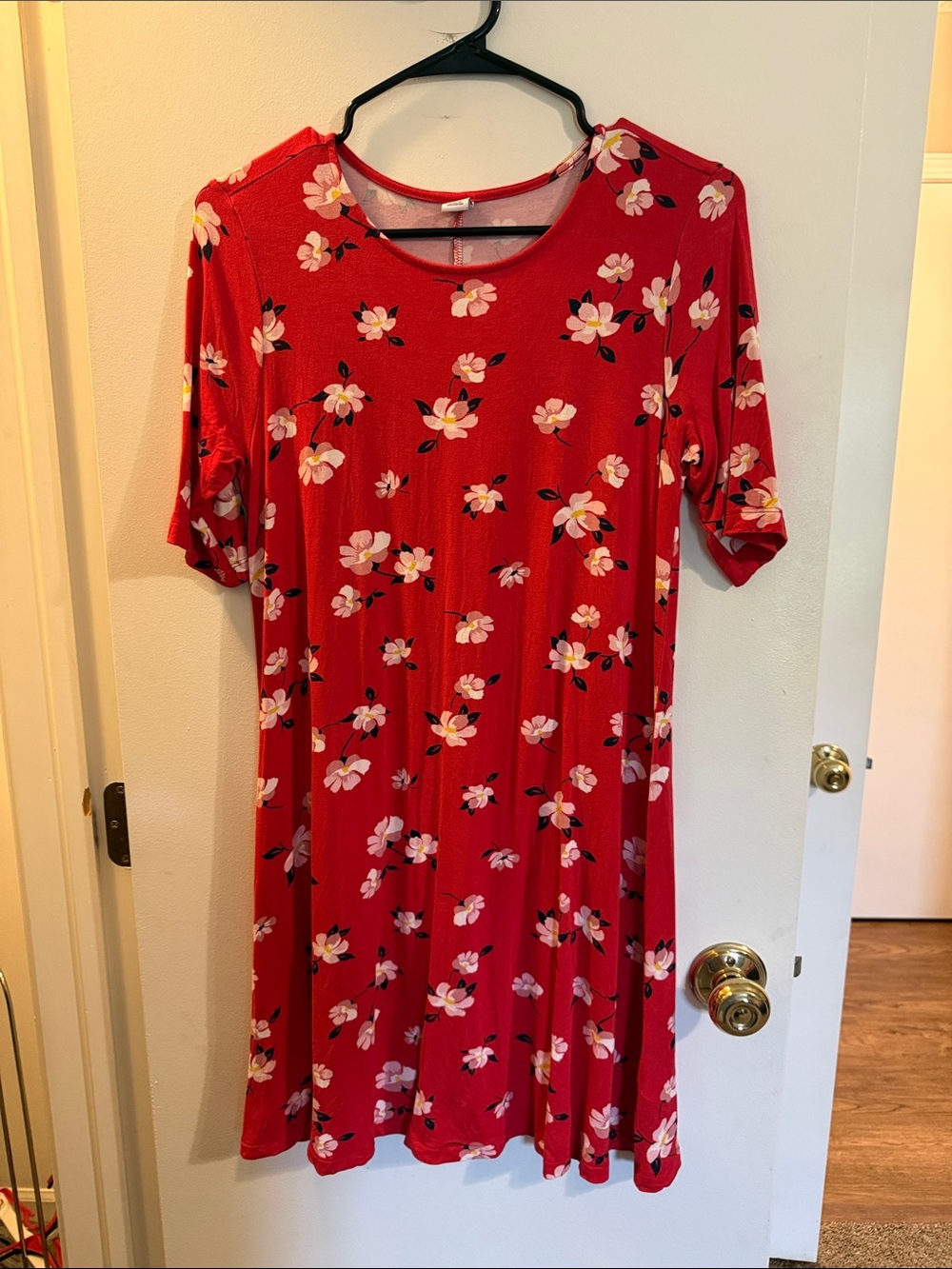 Old Navy Red Floral Midi Dress